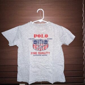 Polo by Ralph Lauren Gray and Red Short Sleeve Tee